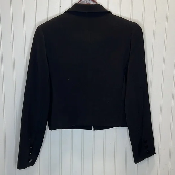 Carmel Zhao Black Zip Up Crop Jacket Size 4